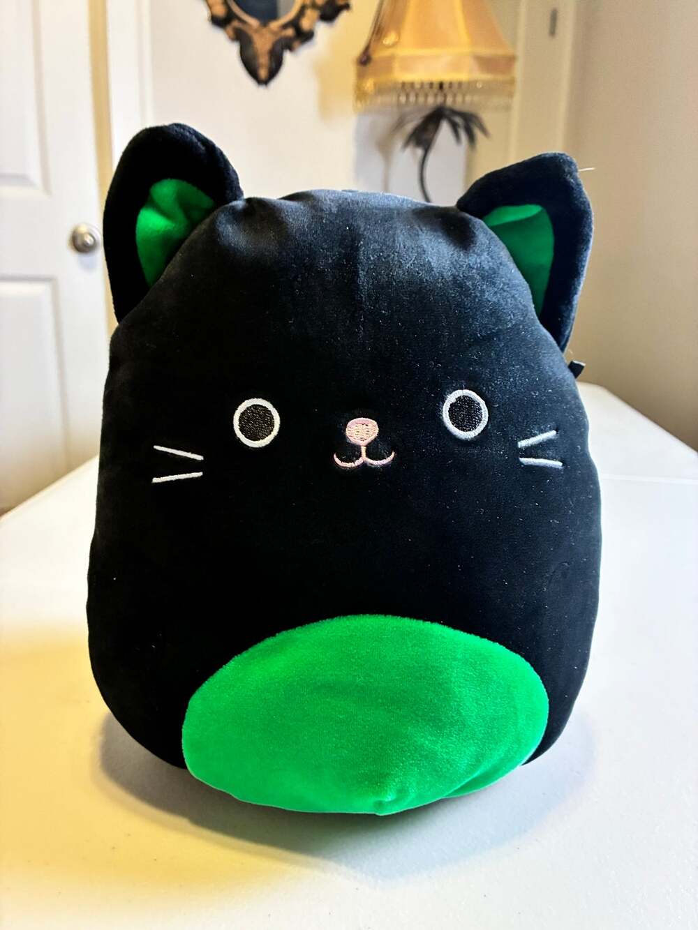Squishmallows Cleo 12" Halloween Black Green Cat Kitten Plush Kellytoy 2019